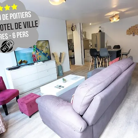 Beau-jean, Un Cocon Sympa 5 Min A Pied Du Centre-ville, Parking Prive, A 10 Min Du Chu Apartment Poitiers