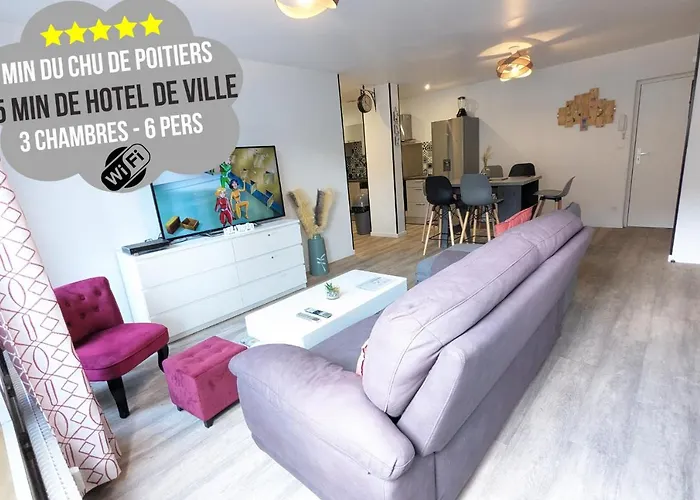 Beau-jean, Un Cocon Sympa 5 Min à Pied Du Centre-ville, Parking Privé, à 10 Min Du Chu Apartamento Poitiers